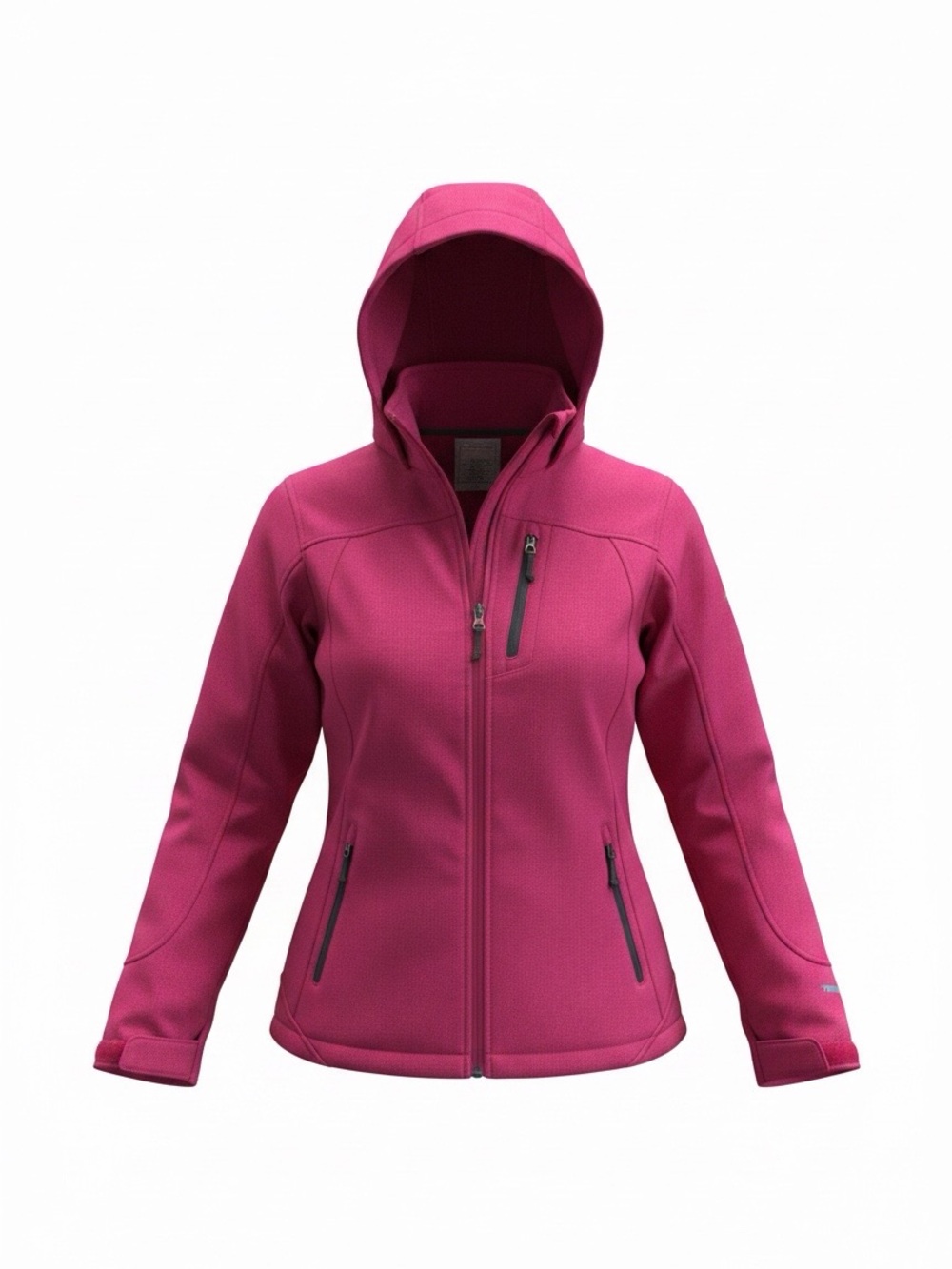 Free Country Jacket Womens L Red Fleece Lined Soft Shell Full Zip and Hooded